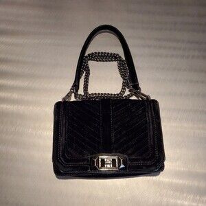 Rebecca Minkoff Velvet Quilted Bag Black Y2K Glam Small Shoulder Bag Small